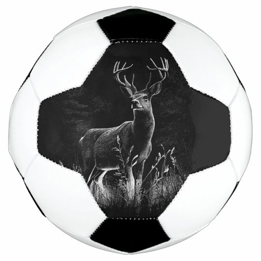 Majestueus hert in de wildernis - Black & White Ar Voetbal (Voorkant)
