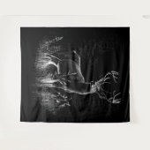 Majestueus hert in de wildernis - Black & White Ar Wandkleed (Voorkant (horizontaal))