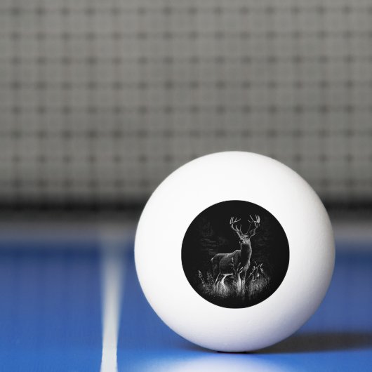 Majestueus hert in de wildernis – zwart-wit kunst  pingpongbal (Net)