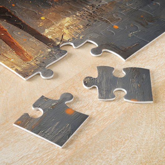 Majestueus hert in een winterbos legpuzzel (Zijkant)