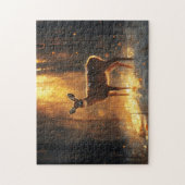 Majestueus hert in een winterbos legpuzzel (Verticaal)