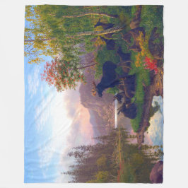 Majestueus hert in een Zweeds herfstlandschap Fleece Deken