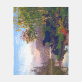 Majestueus hert in een Zweeds herfstlandschap  Fleece Deken