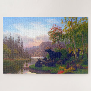 Majestueus hert in een Zweeds herfstlandschap  Legpuzzel