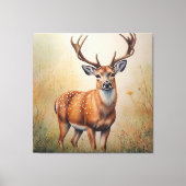 Majestueus hert in herfstbos canvas afdruk (Voorkant)