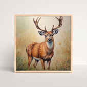 Majestueus hert in herfstbos poster