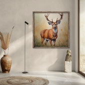 Majestueus hert in herfstbos poster