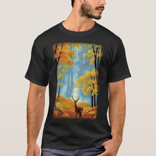 Majestueus hert in het herfstbos #2 t-shirt (Voorkant)
