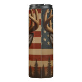Majestueus hert met Amerikaanse vlag Thermosbeker (Achterkant)