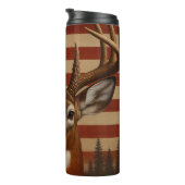 Majestueus hert met Amerikaanse vlag Thermosbeker (Geroteerd rechts)