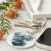 Majestueus hert met bos sleutelhanger (Voorkant Rechts)