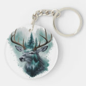 Majestueus hert met bos sleutelhanger (Achterkant)