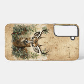 Majestueus hert met hoorns gewei Bloemen Samsung Galaxy Hoesje (Achterkant horizontaal)