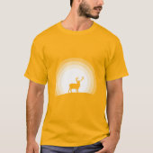 Majestueus hert silhouet onder maanlicht t-shirt (Voorkant)