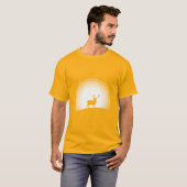 Majestueus hert silhouet onder maanlicht t-shirt (Voorkant volledig)