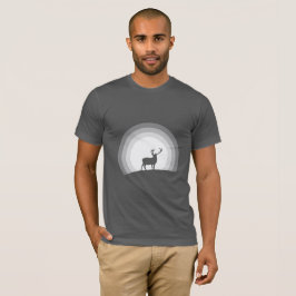 Majestueus hert silhouet onder maanlicht t-shirt