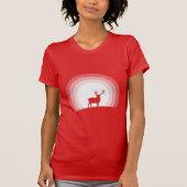 Majestueus hert silhouet onder maanlicht t-shirt (Voorkant)
