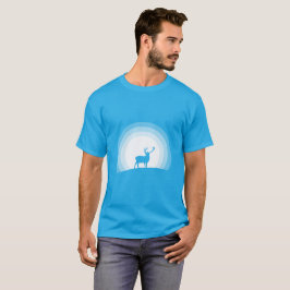 Majestueus hert silhouet onder maanlicht t-shirt