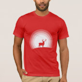 Majestueus hert silhouet onder maanlicht t-shirt (Voorkant)