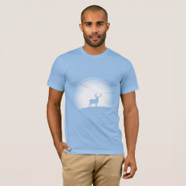 Majestueus hert silhouet onder maanlicht t-shirt