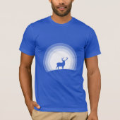 Majestueus hert silhouet onder maanlicht t-shirt (Voorkant)