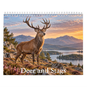 Majestueus herten- en herten-wildlevenkalender kalender