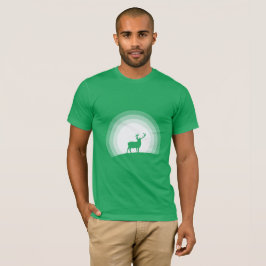 Majestueus herten silhouet onder maanlicht t-shirt