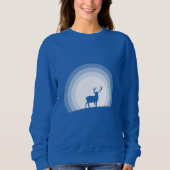 Majestueus herten silhouet onder maanlicht trui (Voorkant)