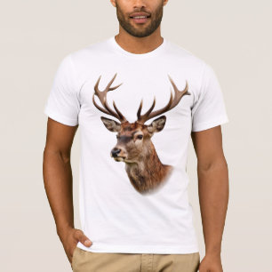 Majestueus hertenbokportret met grote geweiën t-shirt