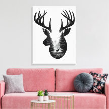Majestueus hertenbos dubbele belichting canvas wan