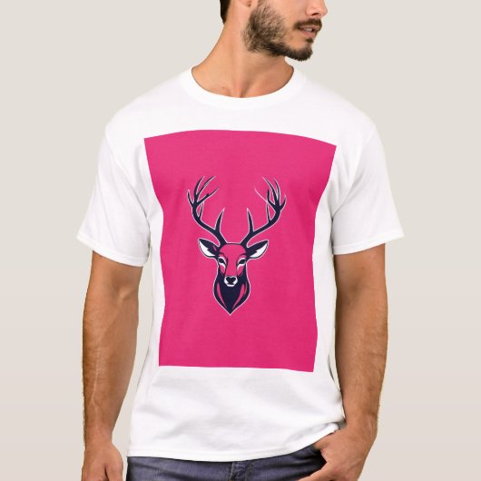 Majestueus hertenkop logo ontwerp. t-shirt (Voorkant)