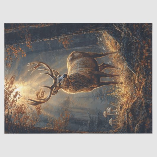 Majestueus hertenverblijf in het bos Decoupage Tissuepapier (Voorkant)