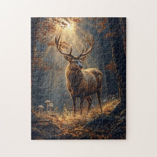 Majestueus hertenverblijf in het bos legpuzzel (Verticaal)