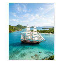 Majestueus hoog zeilschip zeilen kristal turquoise