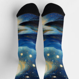 Majestueus huisje onder de maan sokken