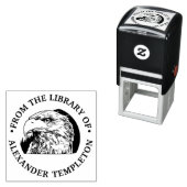 Majestueus Kaal Adelaars Hoofs #2 Uit de Bibliothe Zelfinktende Stempel (In situ)