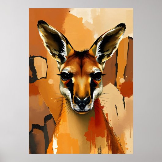Majestueus kangoeroeportret – Australische wilde d Poster (Voorkant)