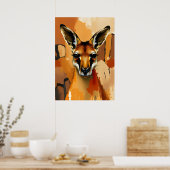 Majestueus kangoeroeportret – Australische wilde d Poster (Keuken)