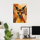 Majestueus kangoeroeportret – Australische wilde d Poster (Thuiskantoor)
