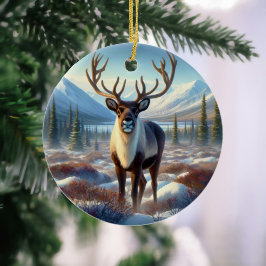 Majestueus Kariboe Aandenken Keramisch Ornament