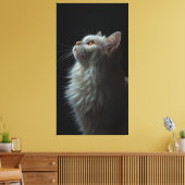 Majestueus kattenportret kracht & koninklijk zelfv canvas afdruk (Insitu (Woonkamer))