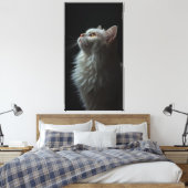Majestueus kattenportret kracht & koninklijk zelfv canvas afdruk (Insitu (Slaapkamer))