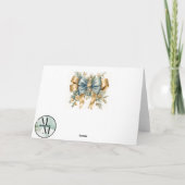 Majestueus kersthert in blauw en goud kaart (Achterkant)