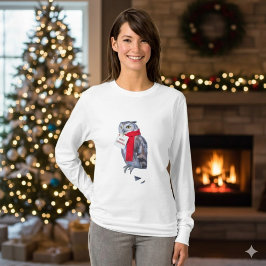 Majestueus Kerstuil Sneeuwige Winter T-Shirt