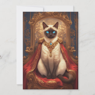 Majestueus Koninklijk Siamees Kat Portret Kaart