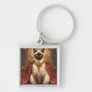 Majestueus Koninklijk Siamees Kat Portret Sleutelhanger