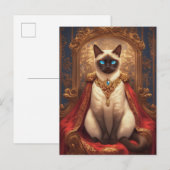 Majestueus koninklijk Siamees kattenportret Briefkaart (Voorkant / Achterkant)