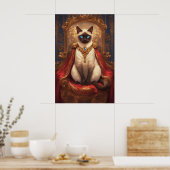Majestueus koninklijk Siamees kattenportret Poster (Keuken)