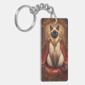 Majestueus koninklijk Siamees kattenportret Sleutelhanger (Voorkant Links)