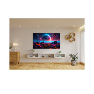 Majestueus kosmisch fantasielandschap levendig foto afdruk
